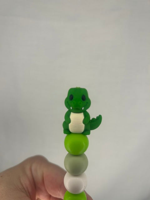 Crocodile custom beaded crochet hook