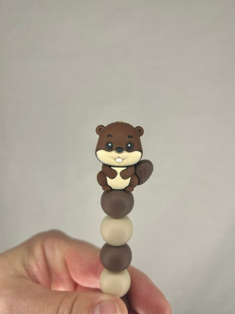 Beaver custom beaded crochet hook