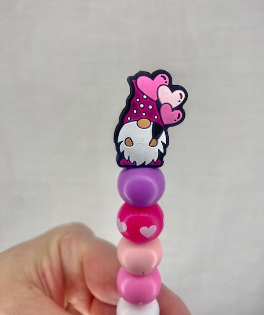 Heart Gnome custom beaded crochet hook