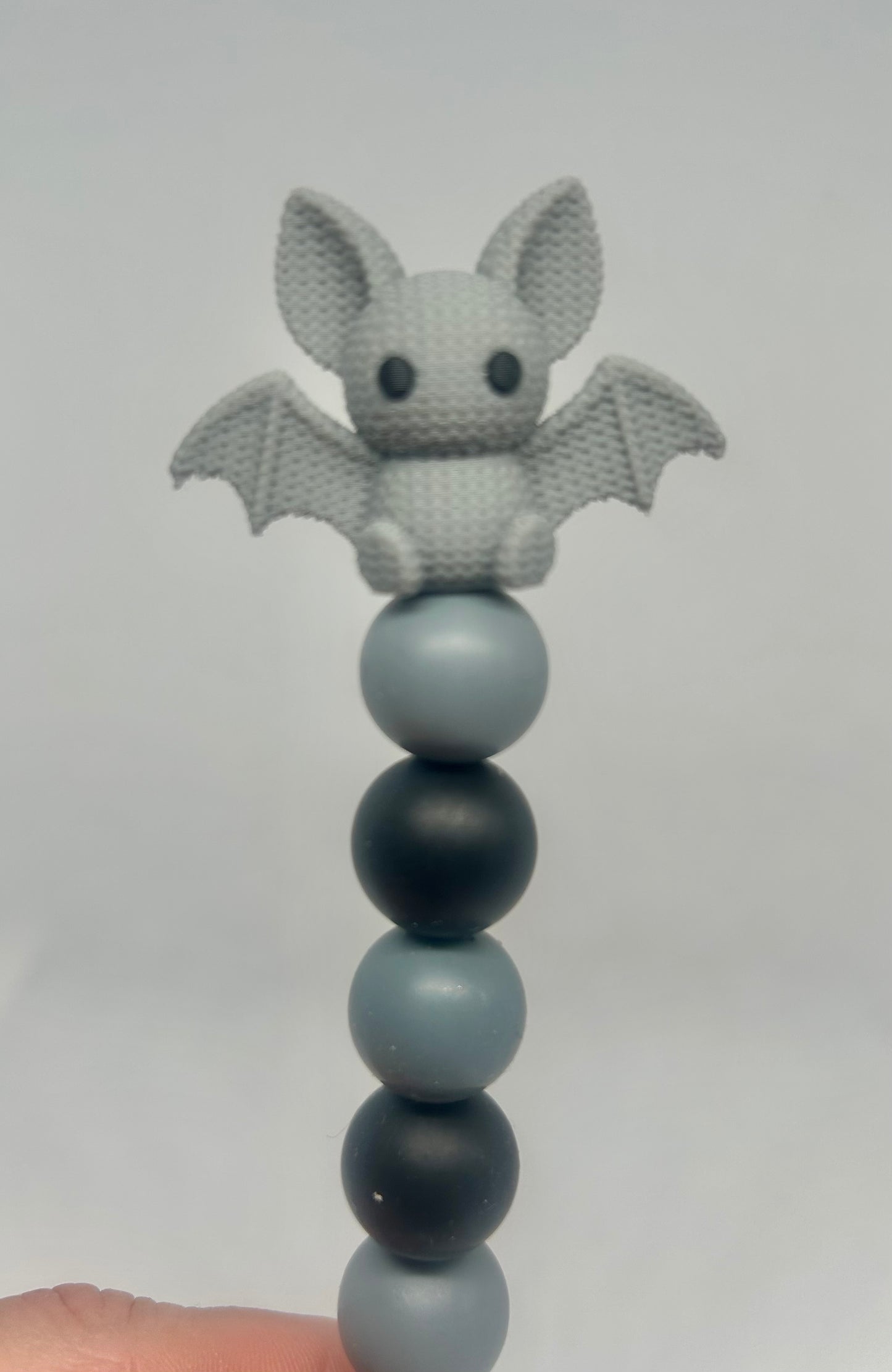 Crocheted effect bat custom beaded crochet hook