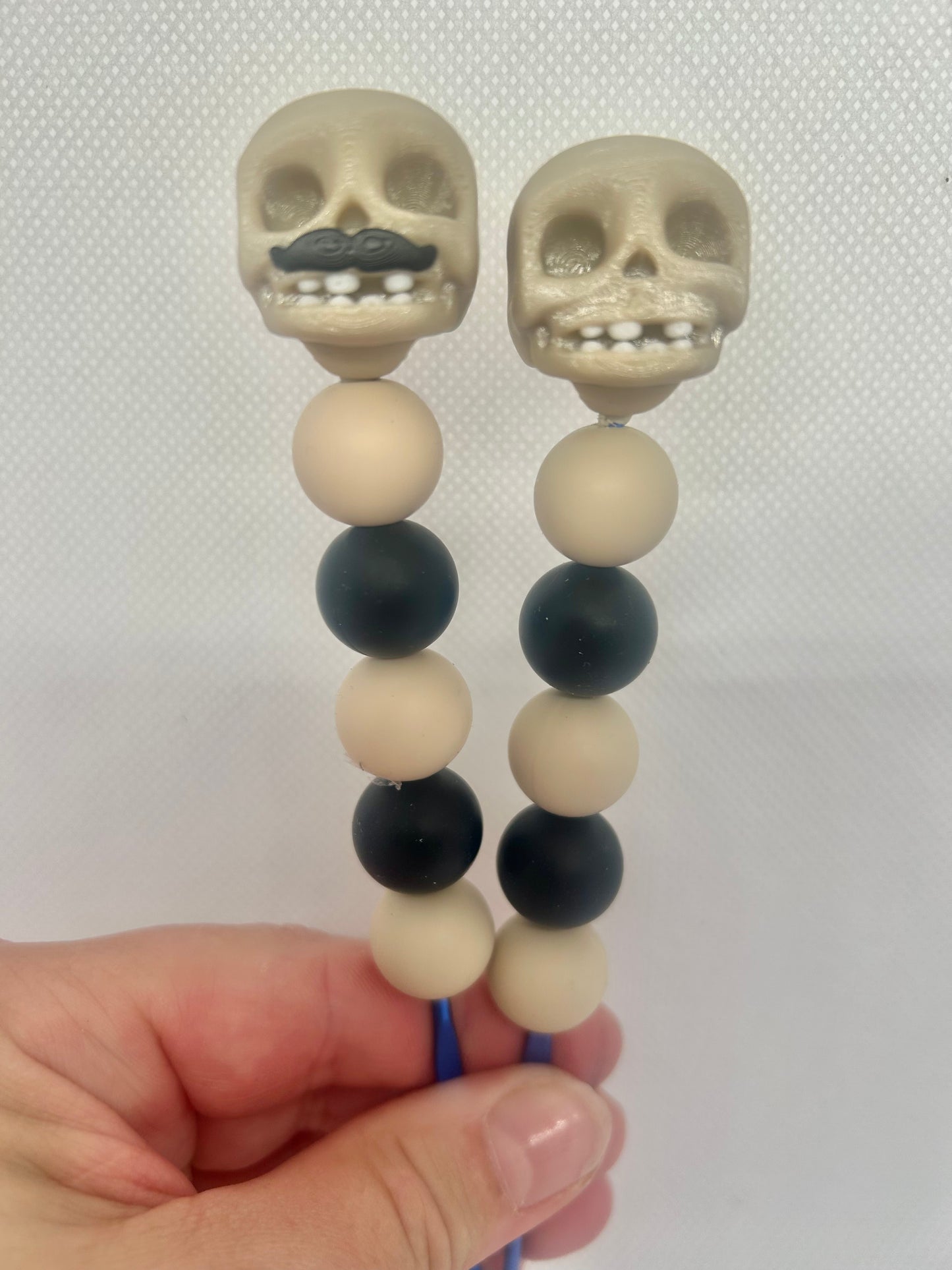 Skelly head custom beaded crochet hook