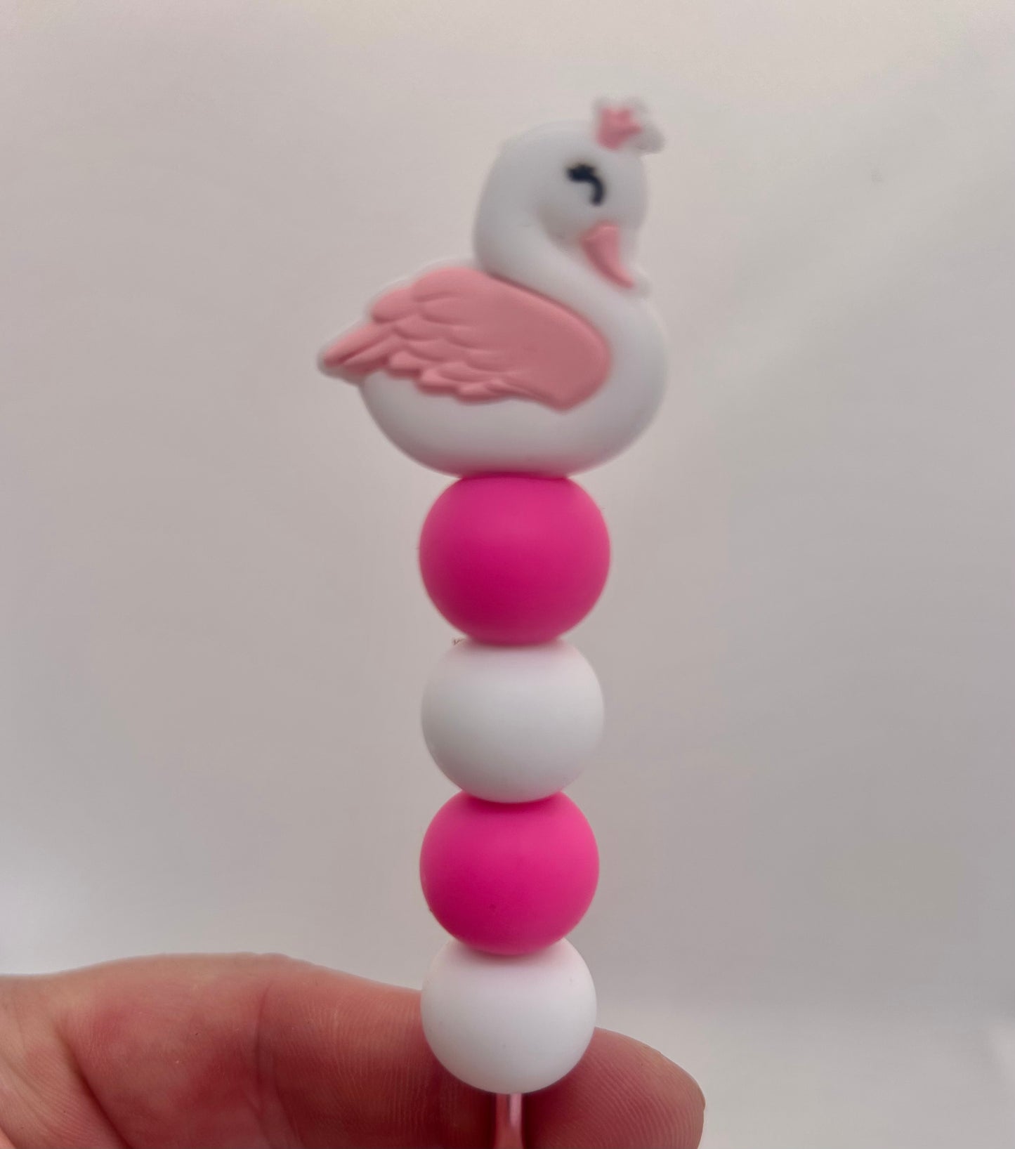Swan custom beaded crochet hook