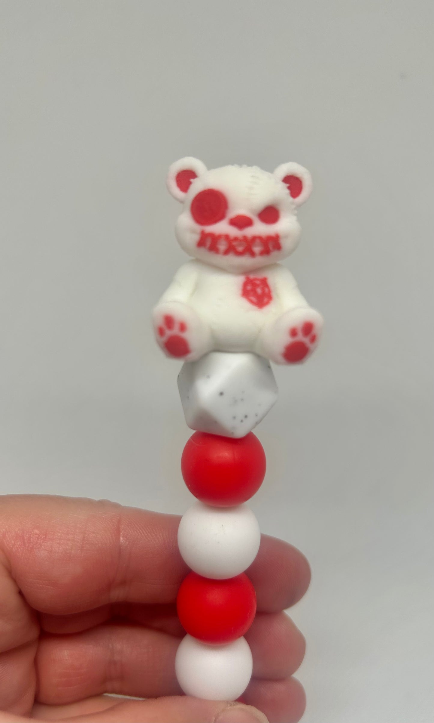 Scary bear custom beaded crochet hook
