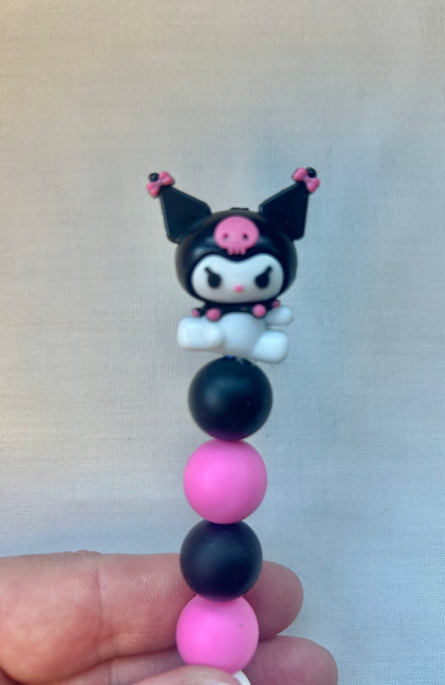 Kuromi custom beaded crochet hook