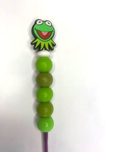 Kermit custom beaded crochet hook