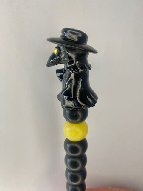 Plague doctor custom beaded crochet hook
