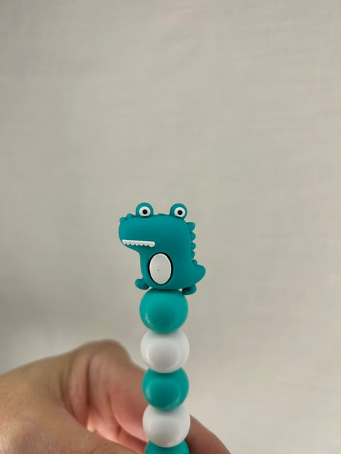 Cute Dino custom beaded crochet hook