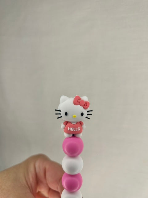 Hello kitty custom beaded crochet hook