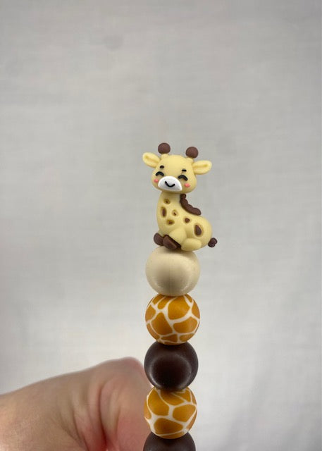 Giraffe custom beaded crochet hook
