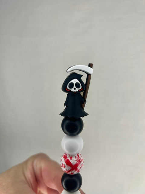 Grim reaper custom beaded crochet hook