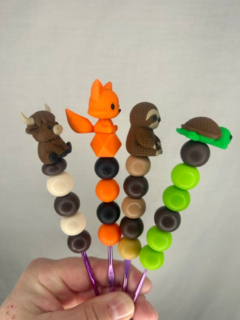 Crocheted Animal custom beaded crochet hook