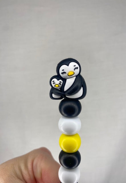 Penguin custom beaded crochet hook