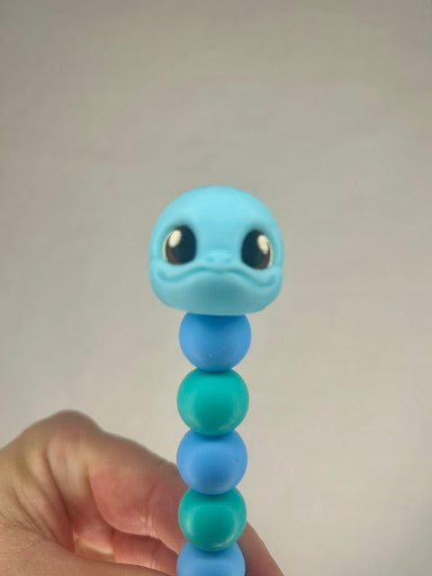 Squirtle custom beaded crochet hook