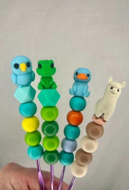 Crocheted Animal custom beaded crochet hook