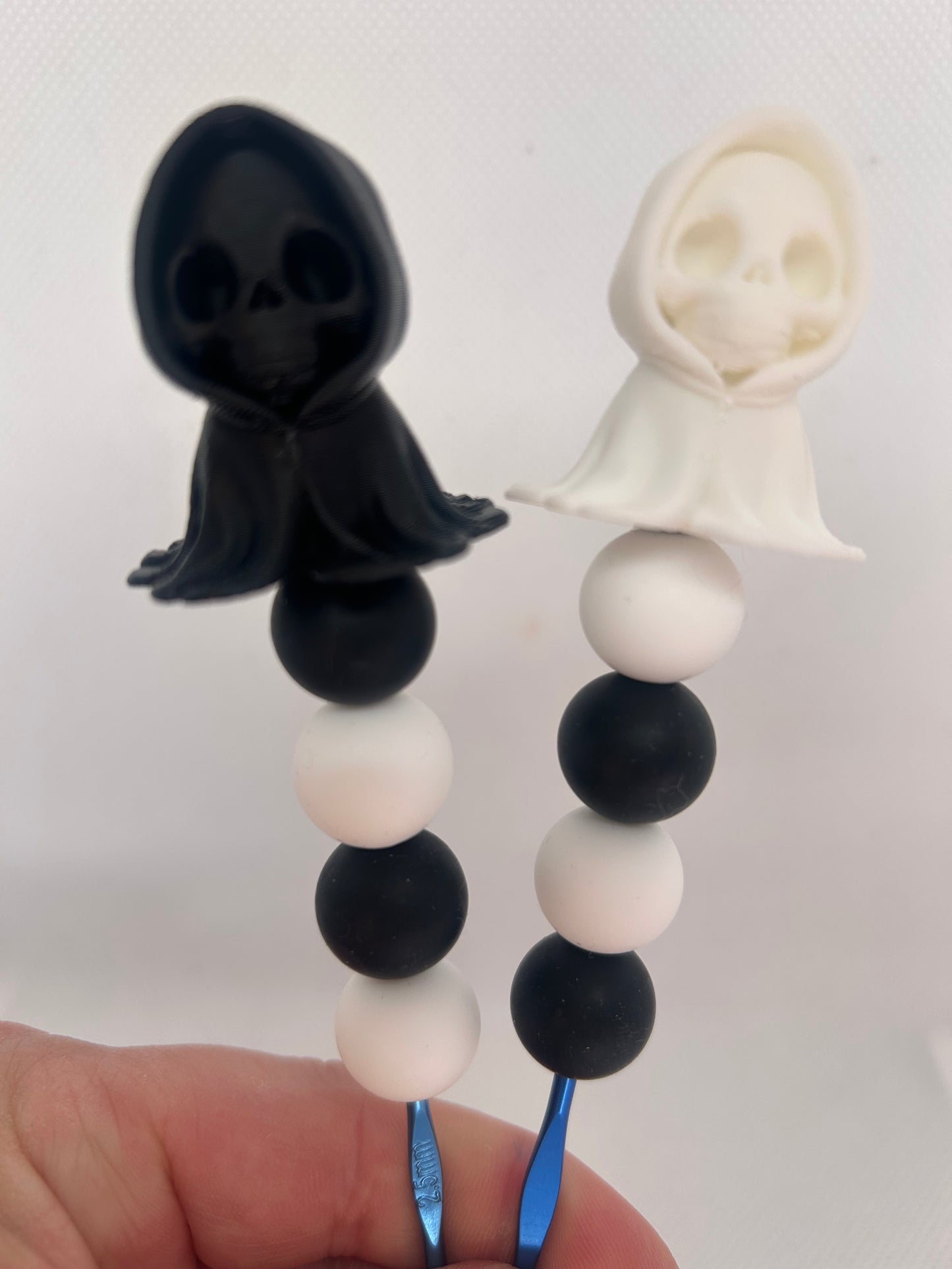 Skelly ghost custom beaded crochet hook