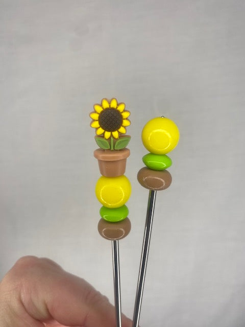 A Pair of Flowerpot Amigurumi sticks