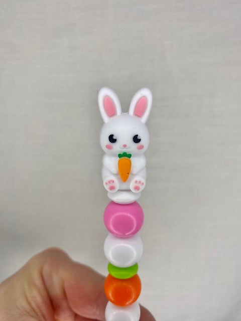 Easter bunny custom beaded crochet hook