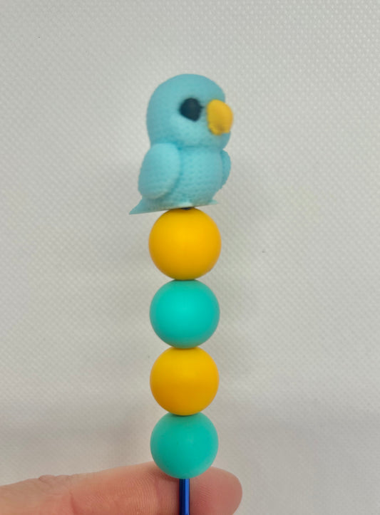 Crocheted effect Parrot custom beaded crochet hook