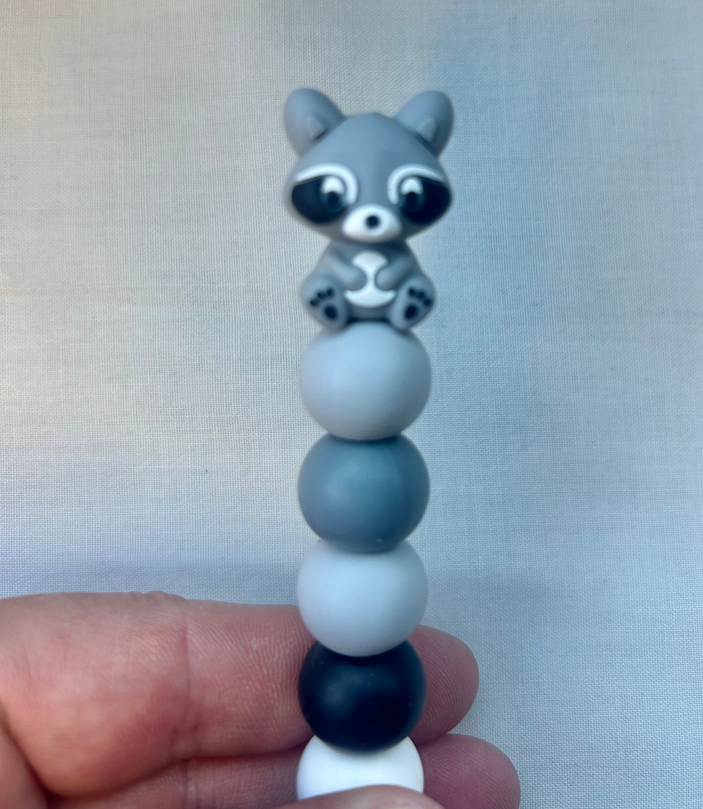 Raccoon custom beaded crochet hook