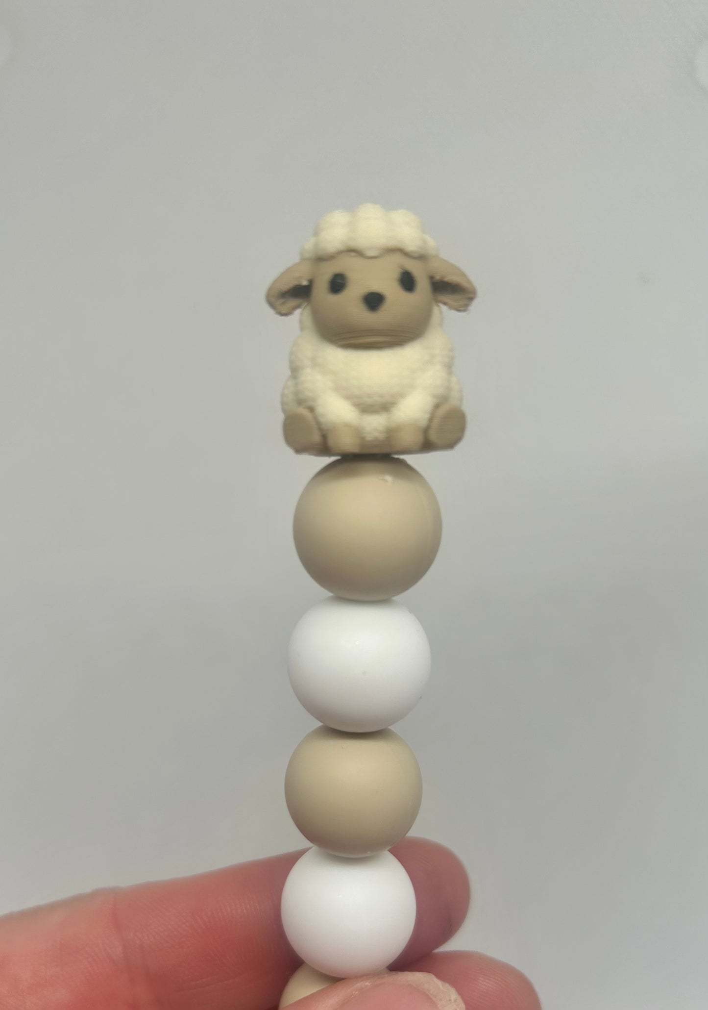 Crocheted affect Sheep Custom beaded crochet hook