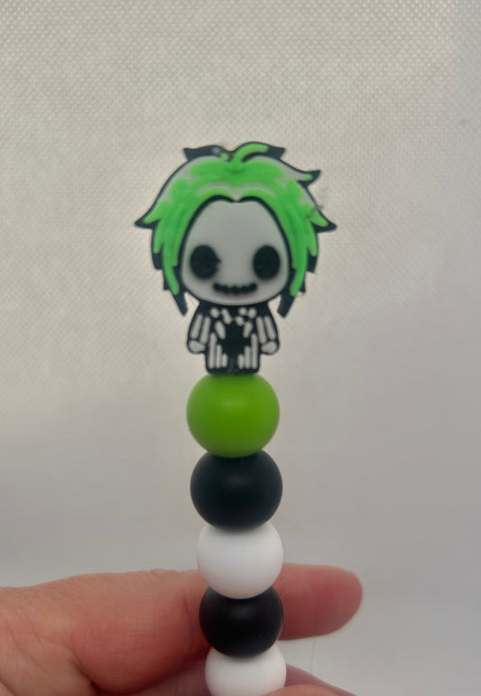 Beetlejuice custom beaded crochet hook