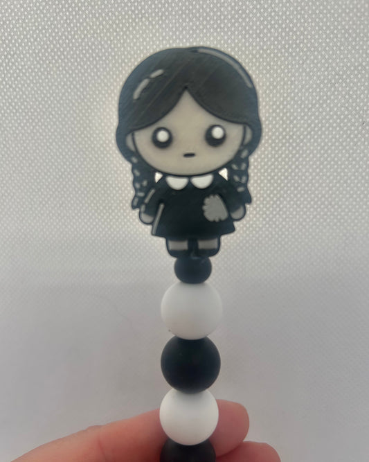 Wednesday custom beaded crochet hook