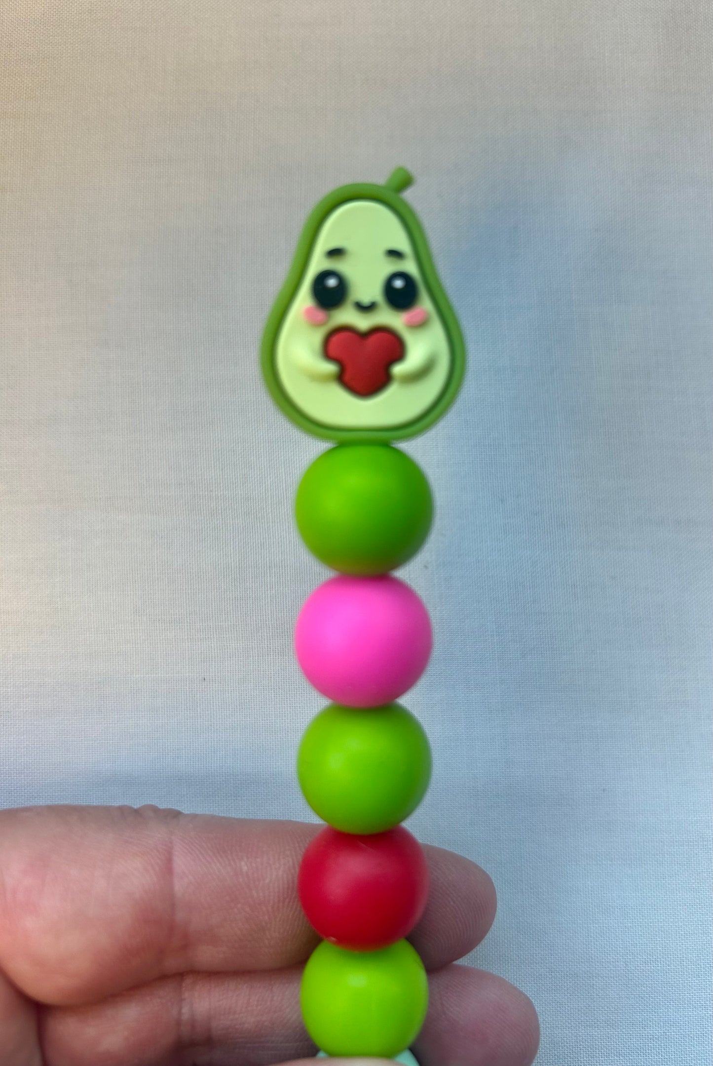 Avocado custom beaded crochet hook