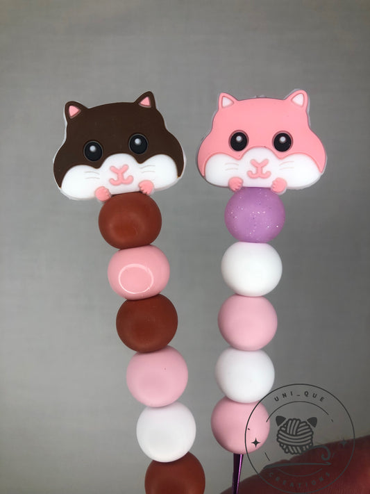 Hamster custom beaded crochet hooks