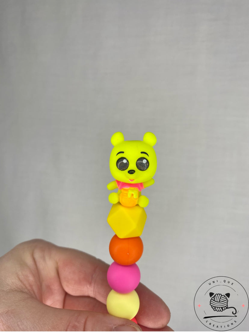 Winnie  the poo Doorable custom beaded crochet hook