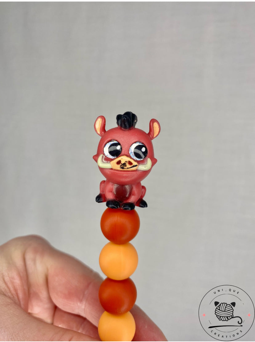 Pumbaa Disney Doorable custom beaded crochet hook