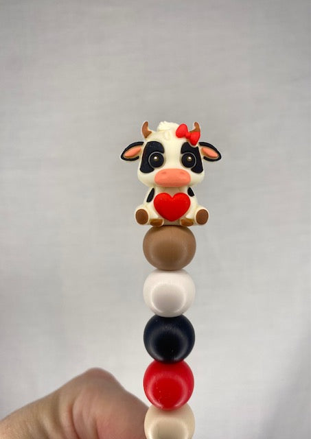 Cute cow custom beaded crochet hook