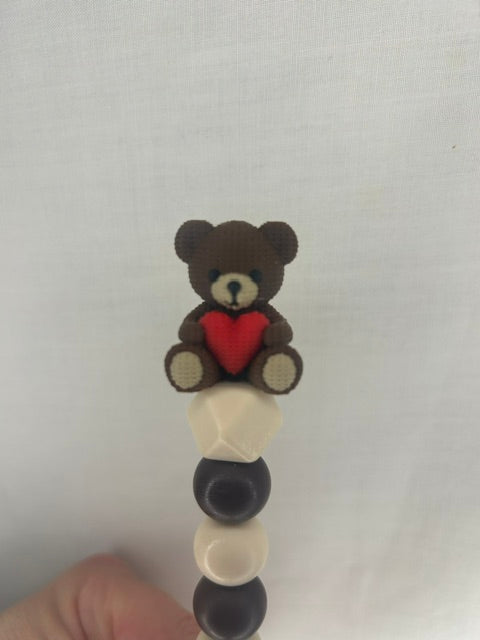 Crochet effect Teddy bear custom beaded hook