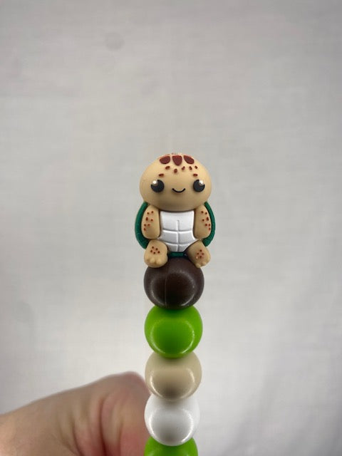 Tortoise custom beaded crochet hook