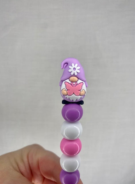 Gnome custom beaded crochet hook