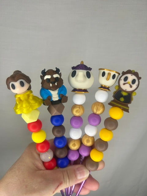 Beauty and the Beast custom beaded crochet hooks ( Pre order)