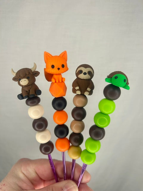 Crocheted Animal custom beaded crochet hook