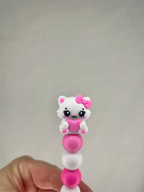 Cute cat custom beaded crochet hook
