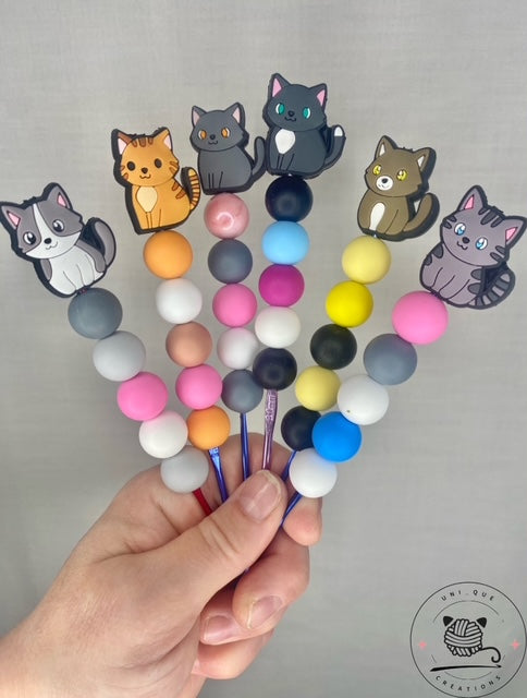 Cat custom beaded crochet hook