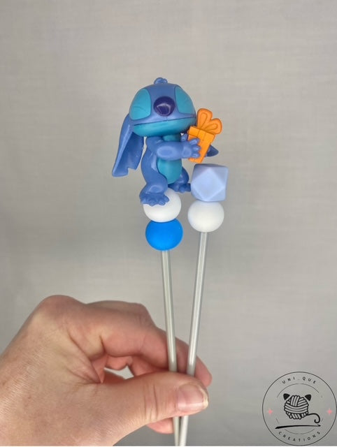 Pair of Stitch amigurumi sticks