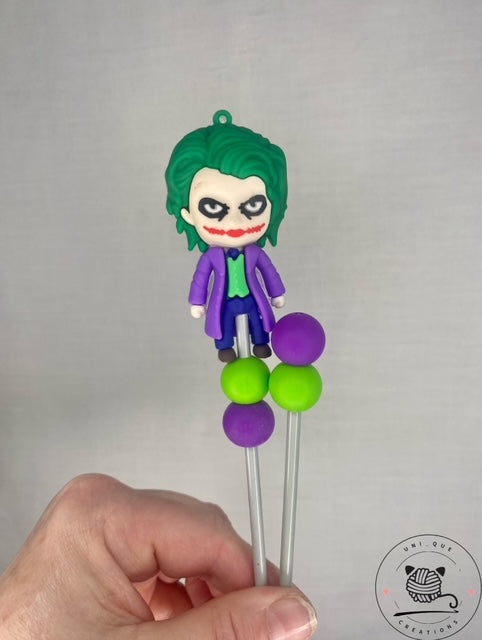 Pair of Joker amigurumi sticks