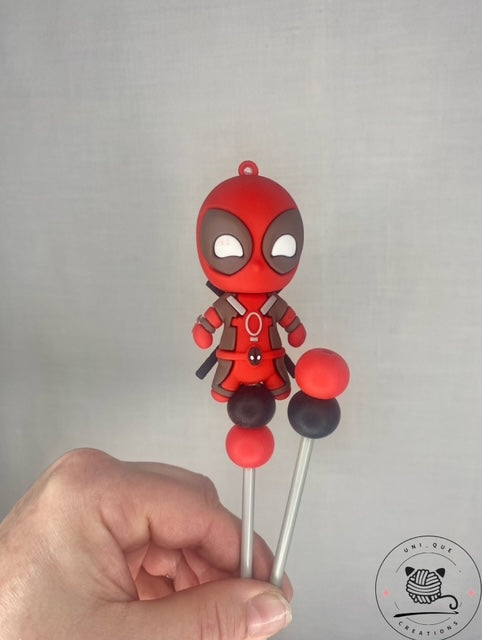 Pair of deadpool Amigurumi sticks