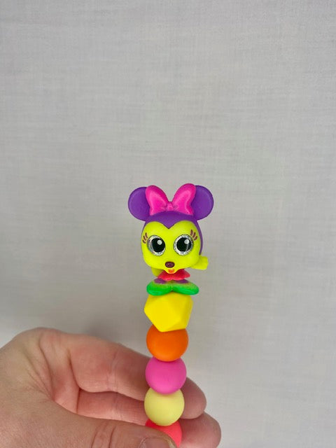 Neon minnie mouse disney doorable custom beaded crochet hook