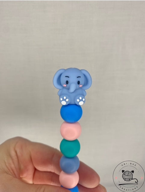 Elephant custom beaded crochet hook