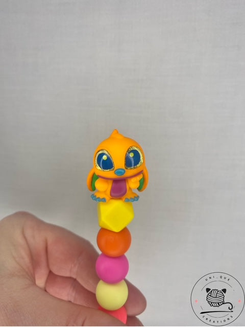 Neon stitch disney doorable custom beaded crochet hook