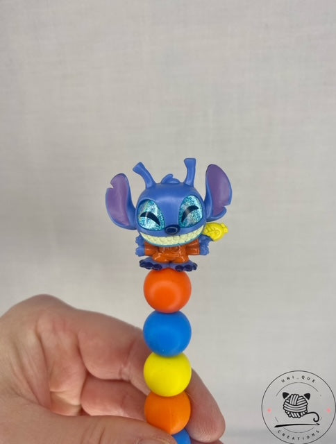 Grinning stitch disney doorable custom beaded crochet hook