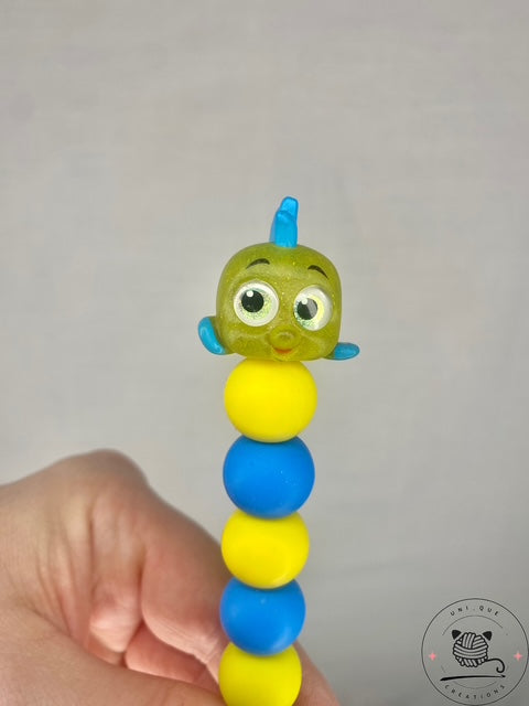 Flounder Disney doorable custom beaded crochet hook