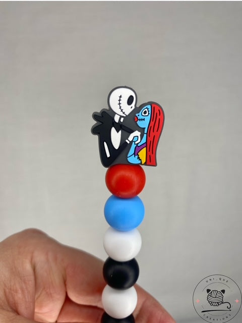 Jack and sally custom beaded crochet hook