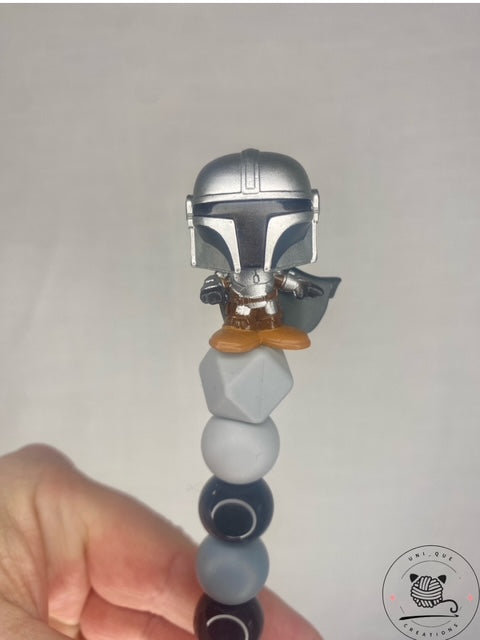 Mandalorian disney doorable custom beaded crochet hook