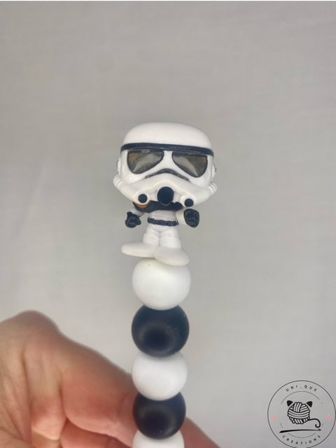 Stormtrooper disney doorable custom beaded crochet hook