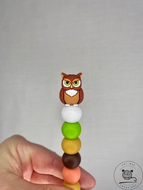 Owl custom beaded crochet hook